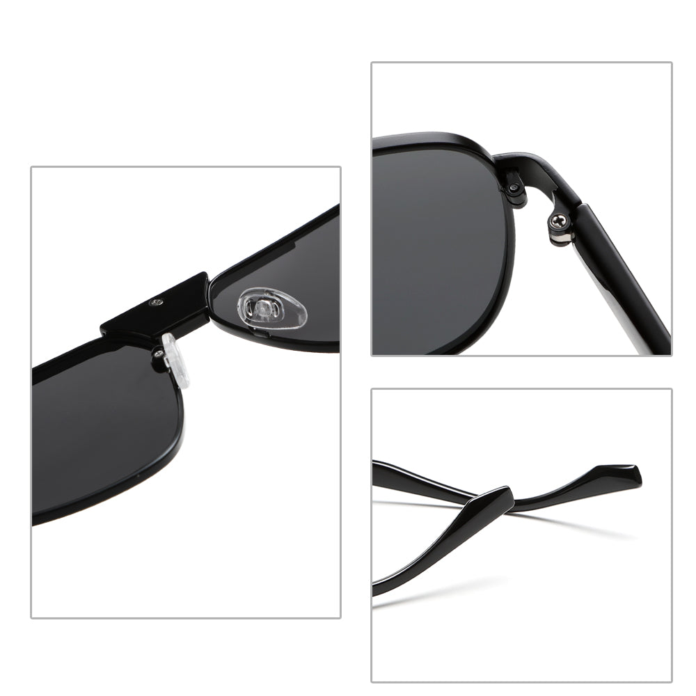 Retro Brand Designed Square Metal Polarized Sunglasses G020