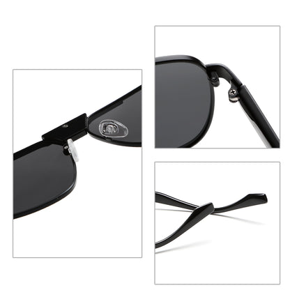 Retro Brand Designed Square Metal Polarized Sunglasses G020