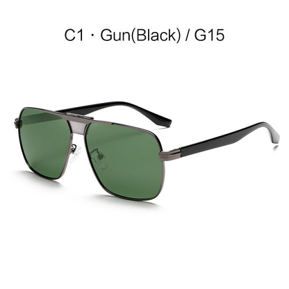 Retro Brand Designed Square Metal Polarized Sunglasses G020