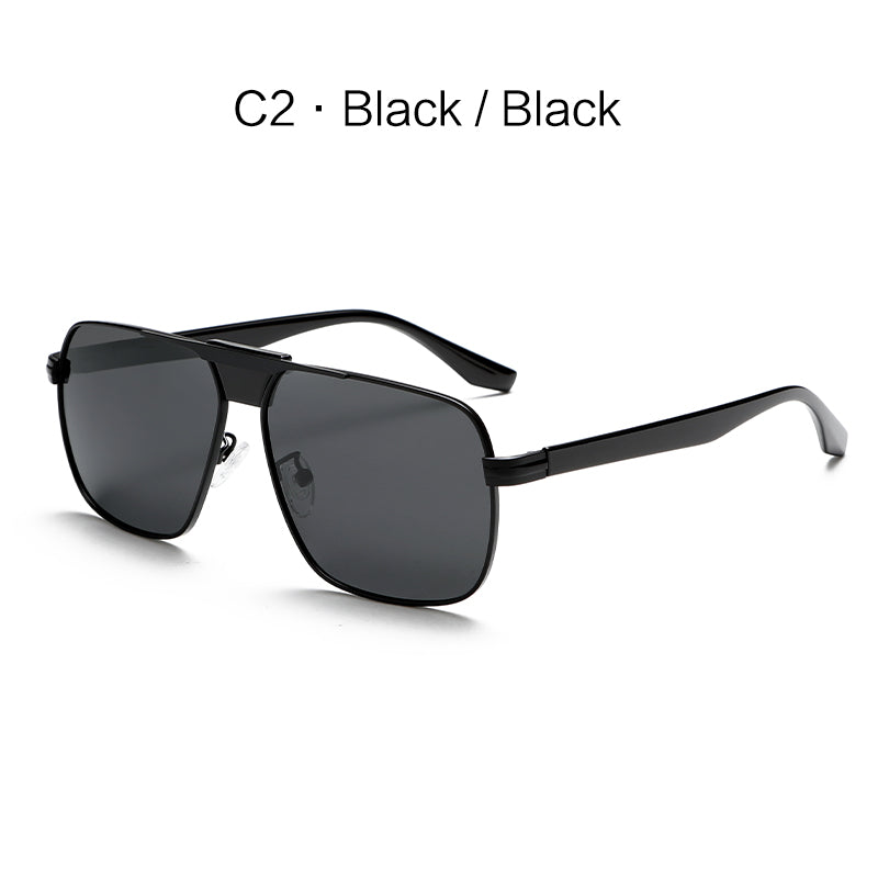 Retro Brand Designed Square Metal Polarized Sunglasses G020