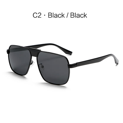 Retro Brand Designed Square Metal Polarized Sunglasses G020