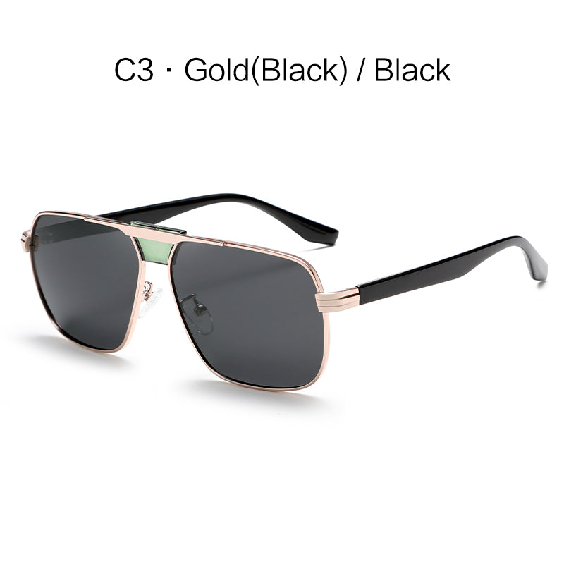 Retro Brand Designed Square Metal Polarized Sunglasses G020