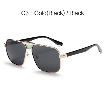 Retro Brand Designed Square Metal Polarized Sunglasses G020