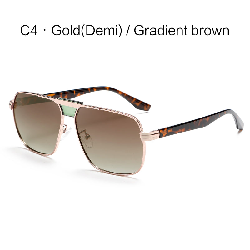 Retro Brand Designed Square Metal Polarized Sunglasses G020