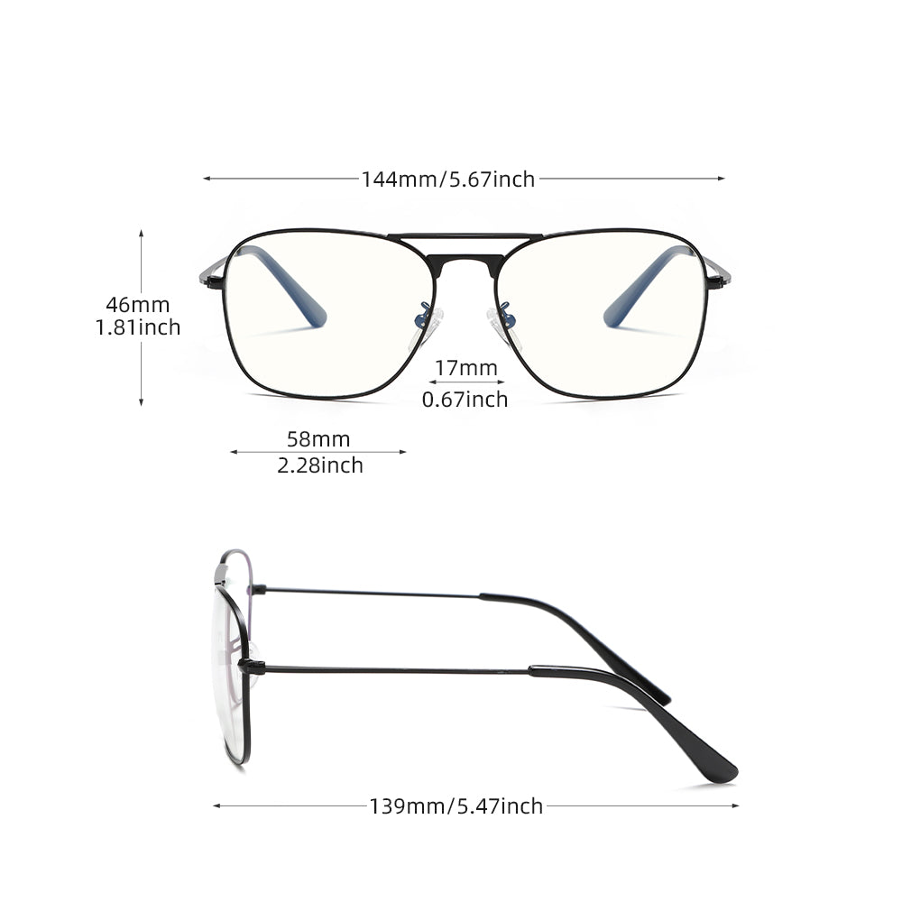 High-End Stainless Steel Frame Fashion Anti Blue Light Glasses G039OP