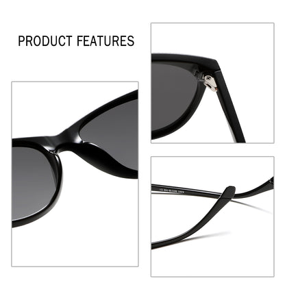 Black Cat Eye Skinny Frame Minimalist Chic Fashion Sunglasses K001