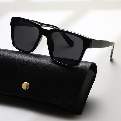 Classic Men Retro Minimalist Black Polarized Sunglasses Shades K025