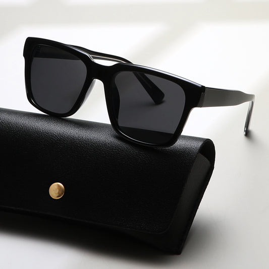 Classic Men Retro Minimalist Black Polarized Sunglasses Shades K025
