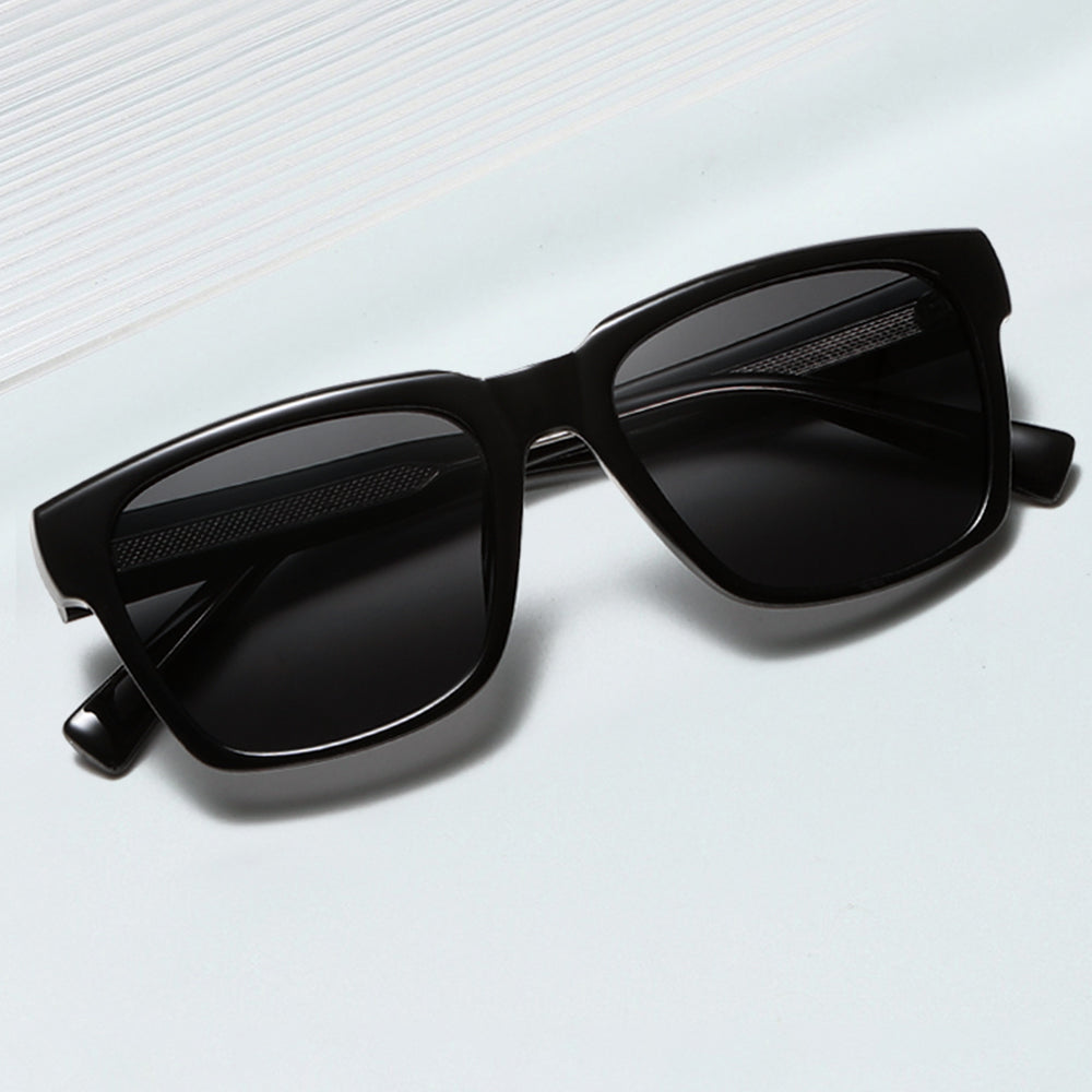 Classic Men Retro Minimalist Black Polarized Sunglasses Shades K025
