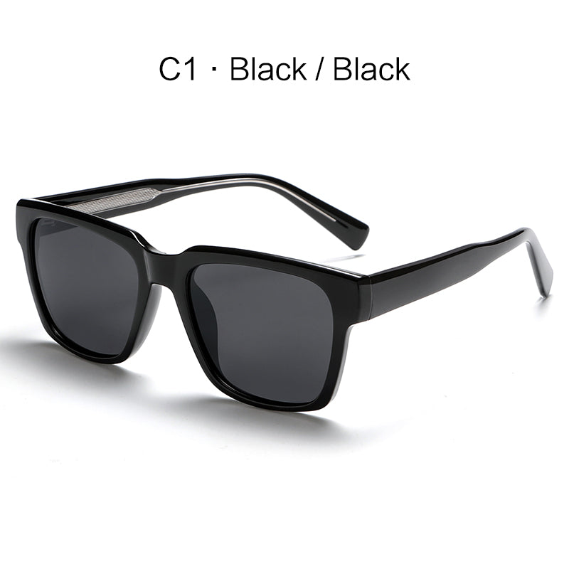 Classic Men Retro Minimalist Black Polarized Sunglasses Shades K025