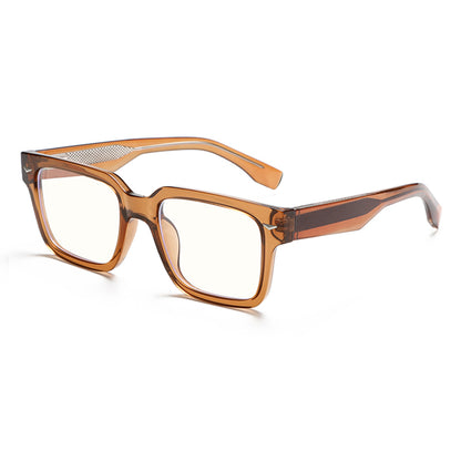 High-End Vinatge Square Anti Blue Glasses with Spring Legs K027