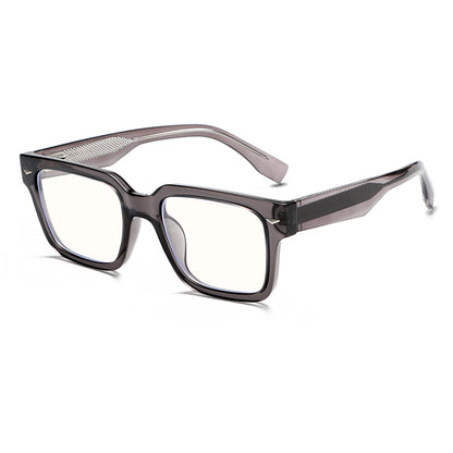 High-End Vinatge Square Anti Blue Glasses with Spring Legs K027