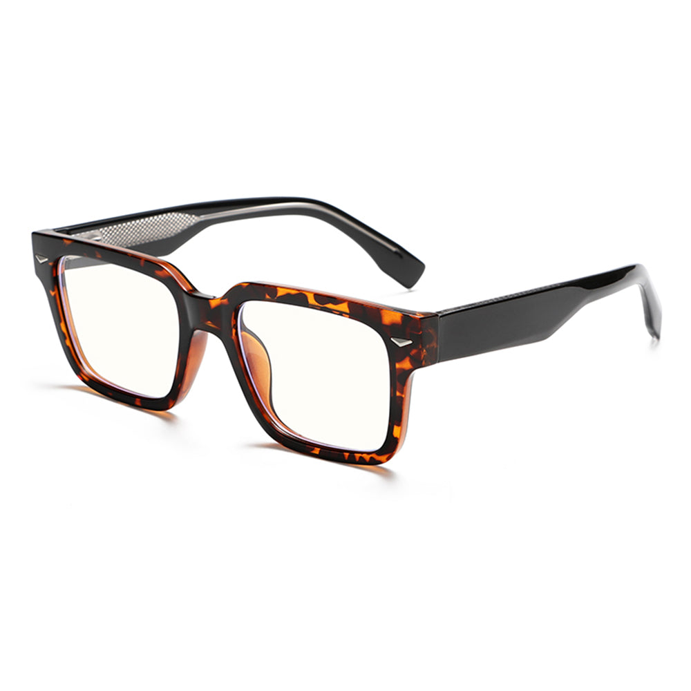 High-End Vinatge Square Anti Blue Glasses with Spring Legs K027