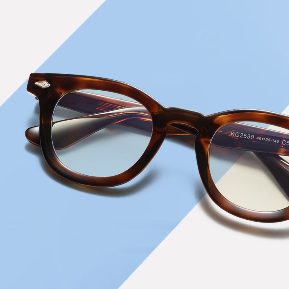 Vintage Branded Designed Large Square Fashion Anti-Blue Light Glasses KG2530OP