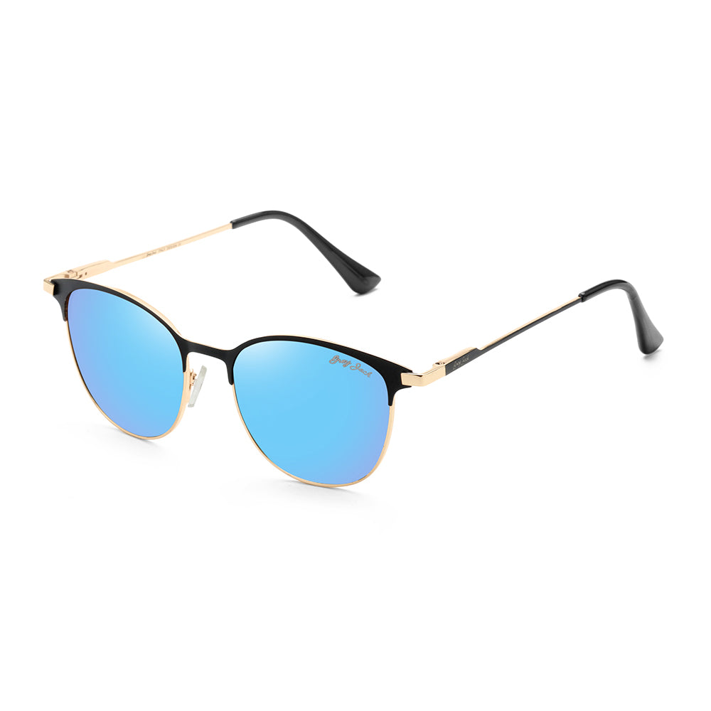 Gold Black Frame Sky Blue Lens