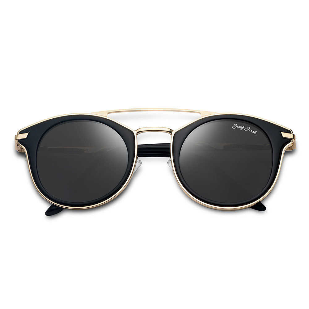 Gold Frame Black Lens