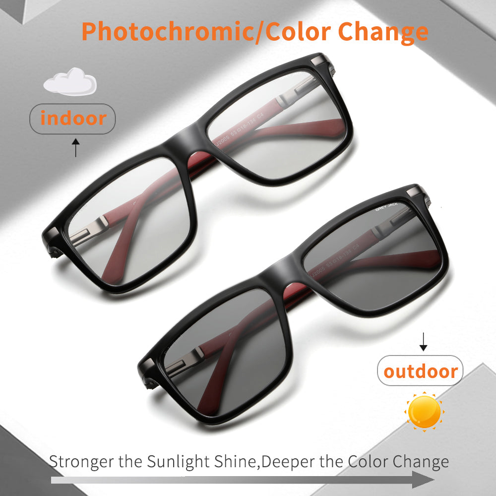 Shine Black Gun Frame Photochromic Lens