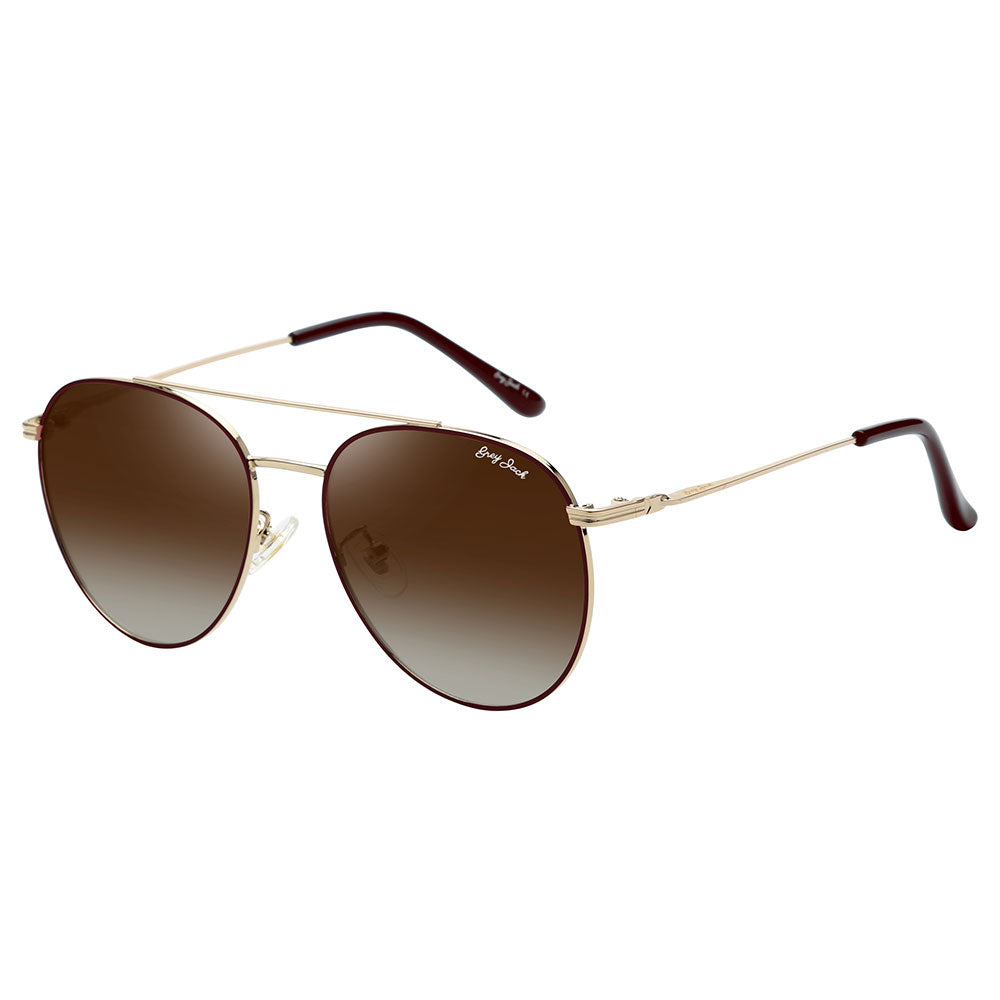 Gold Brown Frame Double Brown Lens