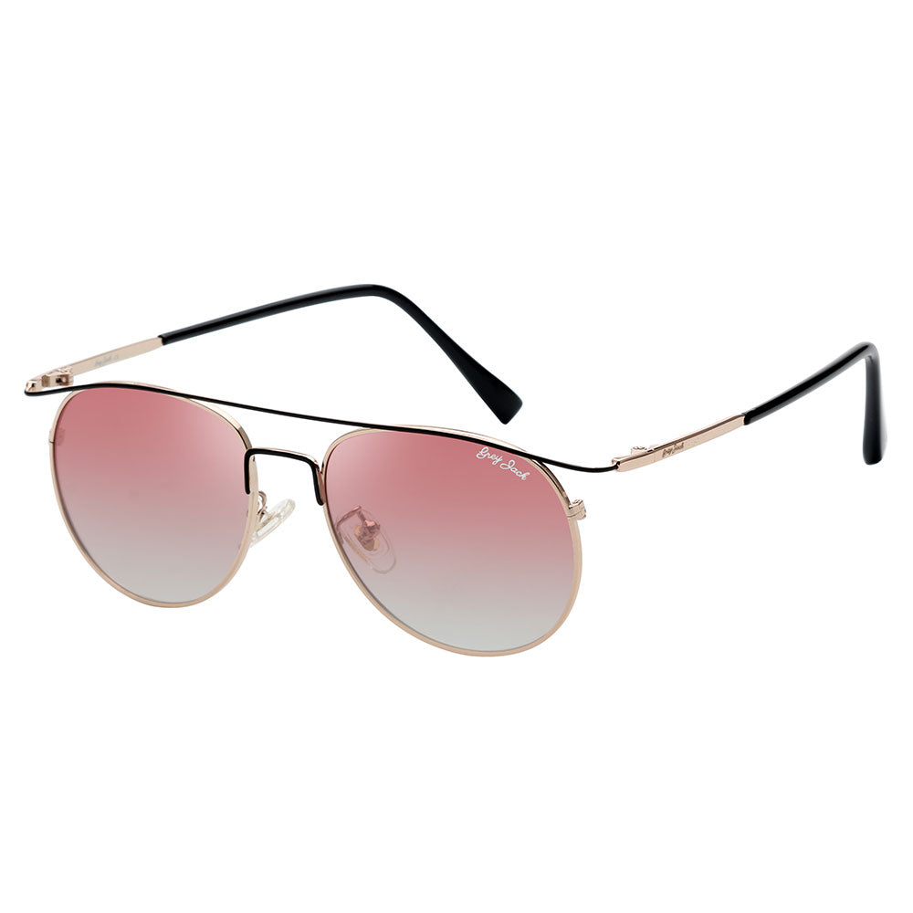 Black Gold Frame Gradient Pink Lens