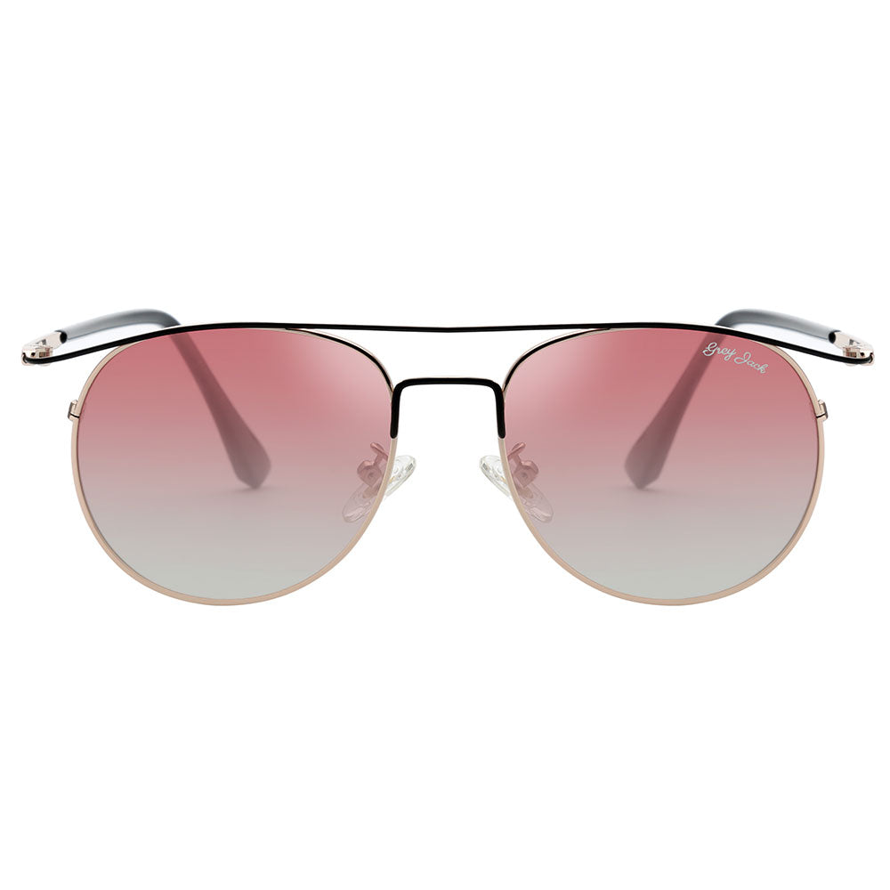 Black Gold Frame Gradient Pink Lens