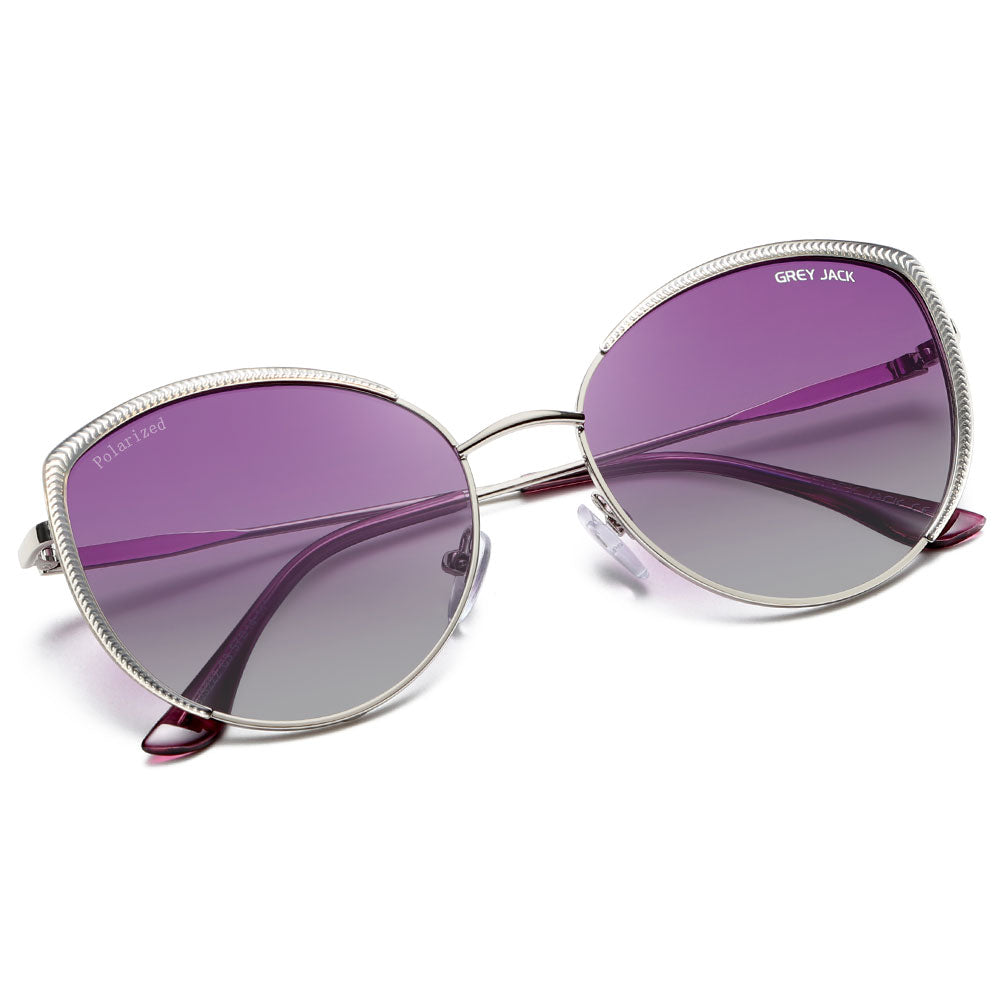 Silver Frame Double Purple Lens