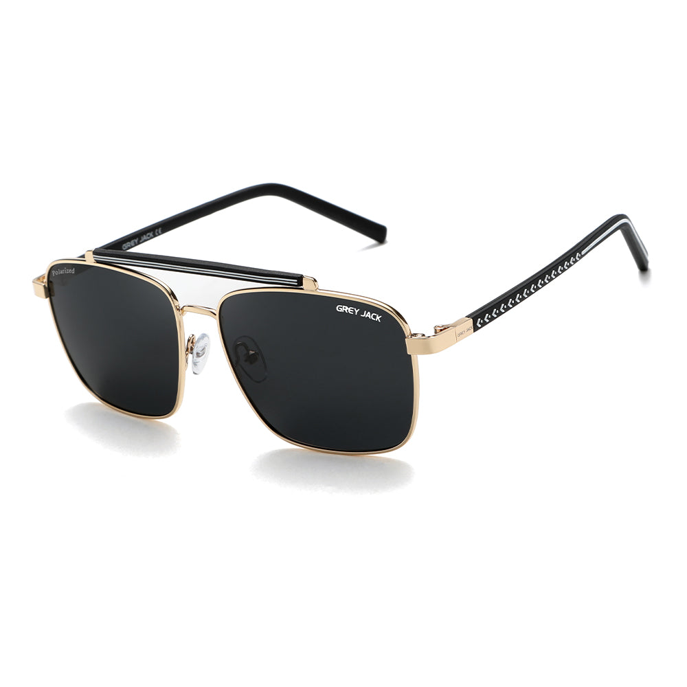 Gold Frame Black Lens