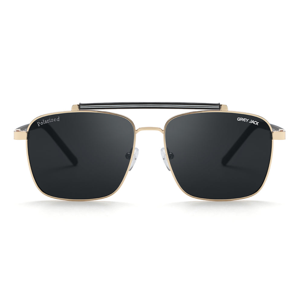 Gold Frame Black Lens