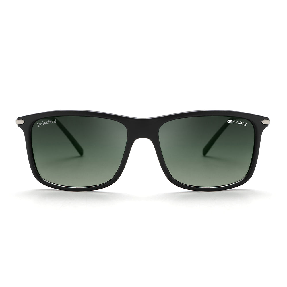 Black Silver Frame Double Green Lens