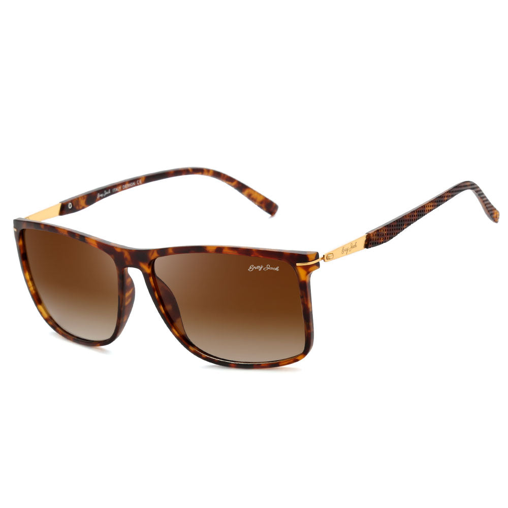 Matte Tiger Gold Frame Double Brown Lens