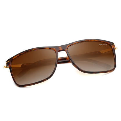 Matte Tiger Gold Frame Double Brown Lens