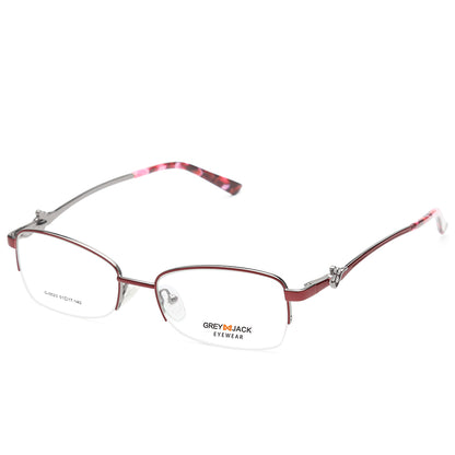 GREY JACK Small Half Rim Rectangle Spectacle Frame for Women 9023