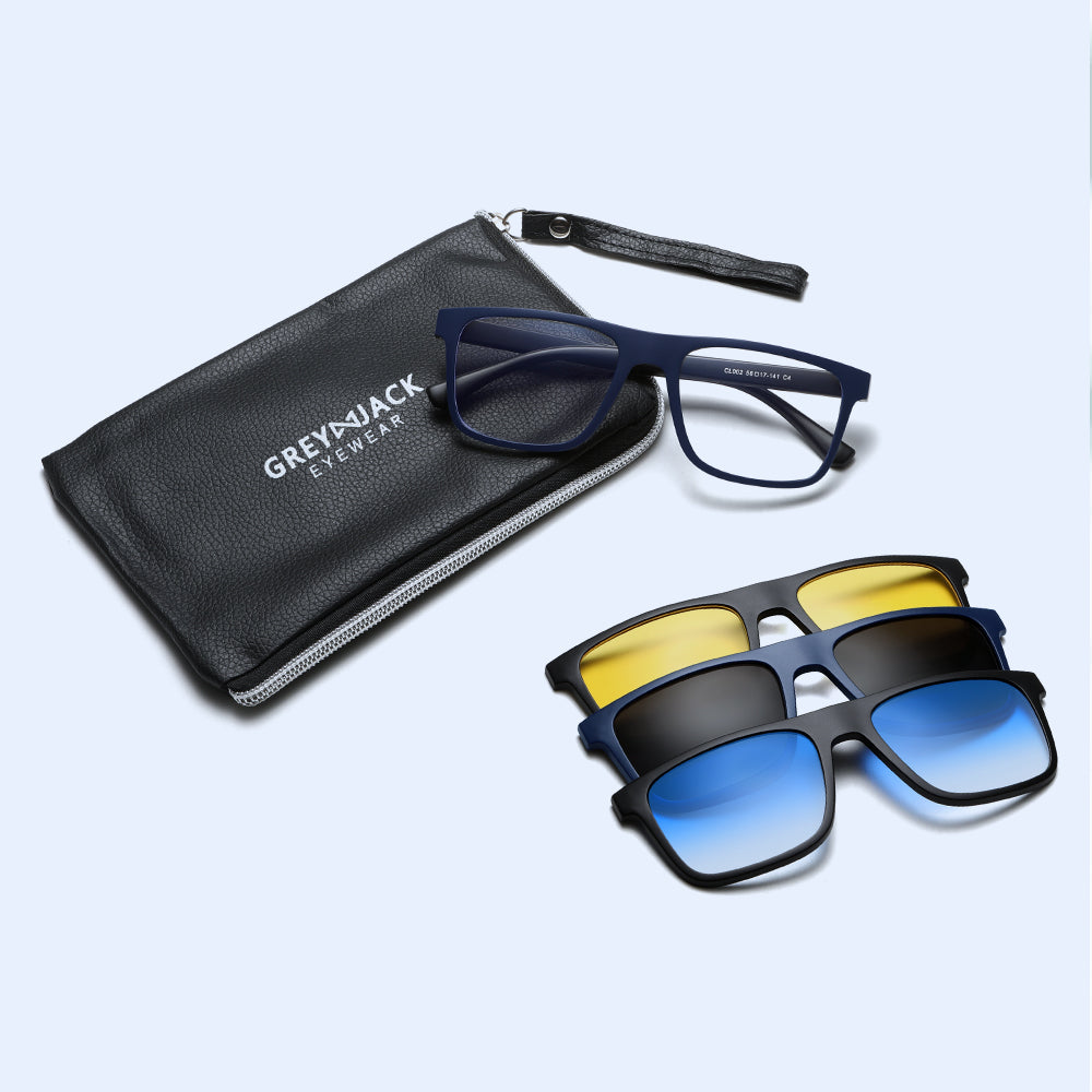 3 in 1 Magnetic Clip On  Sunglasses for Men Women